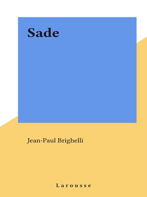 cover image of Sade